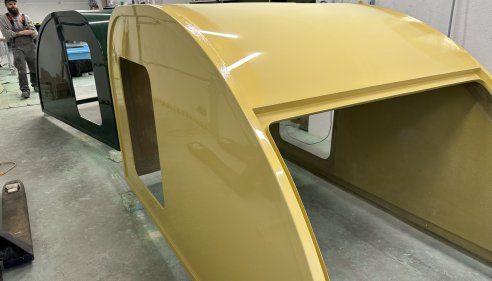 One-piece fiberglass shell